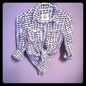 Double Hearts White and Black Shirt